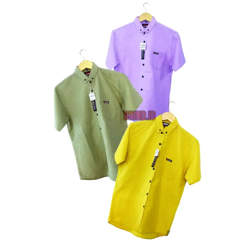 KEMEJA POLOS PENDEK PRIA SIZE M-XL Casual Basic Katun Lembut 0
