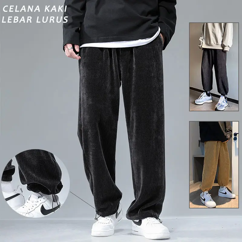 [COD PROMO]Celana Panjang Corduroy Casual Model lurus pria/celana kasual /celana kulot pria /Mode retro gaya Korea/kain tahan kerut/ 2023 NEW FASHION Terbaru Celana Corduroy pria Kordoroi Celana Corduroy pants/celana vintage pria
