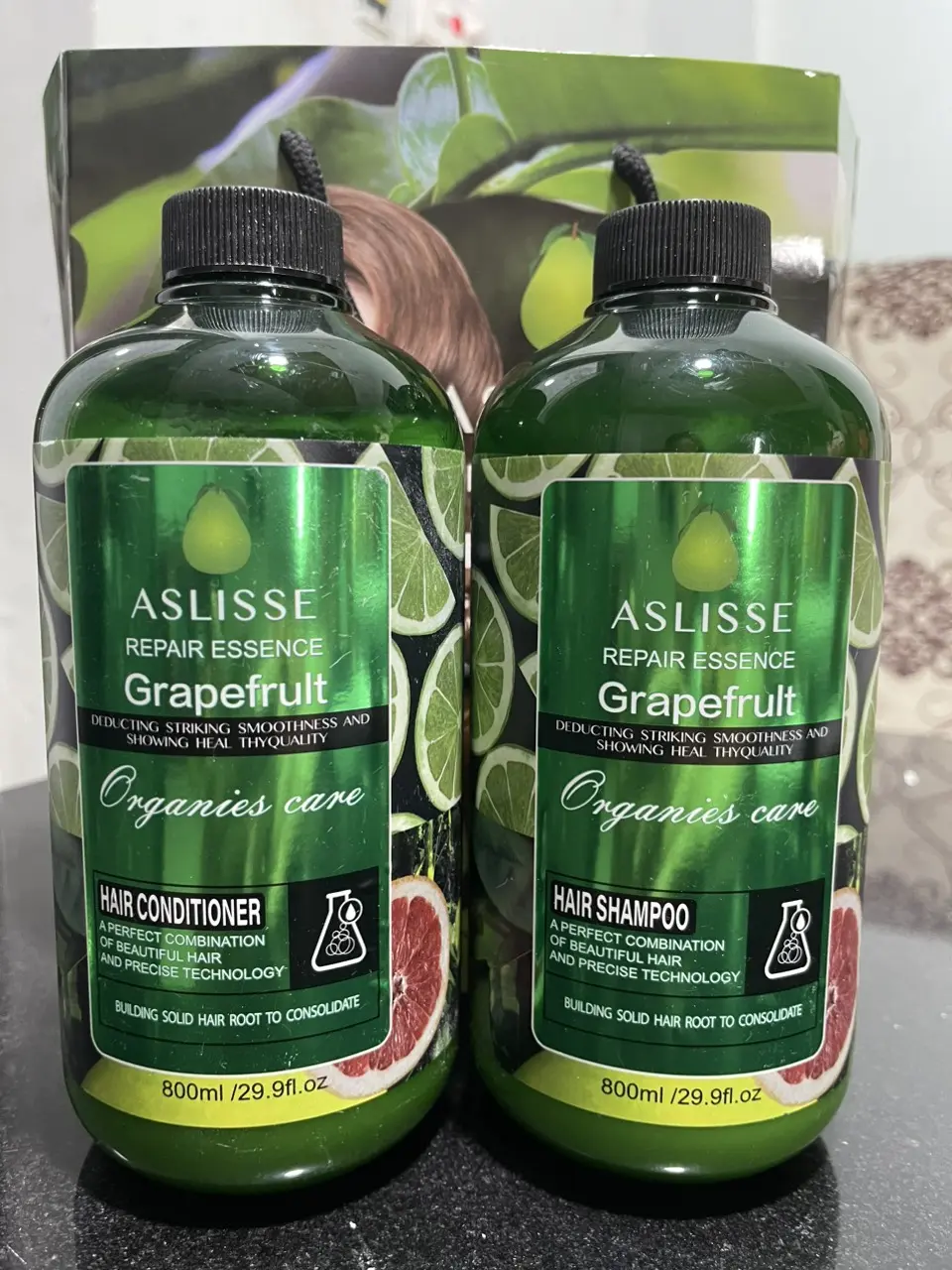 Cặp Dầu Gội Xả Bưởi ASLISSE 800ML Phục Hồi Chống Rụng Tóc, Tinh Chất Bưởi