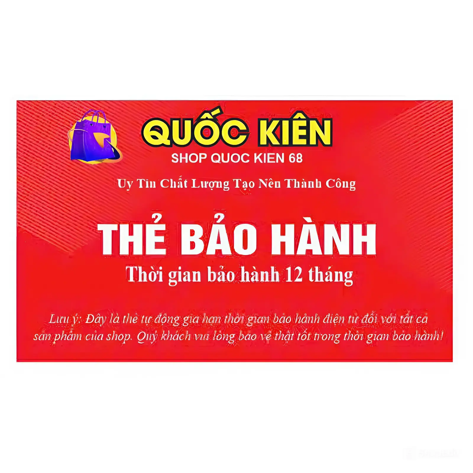 Thẻ bảo hành gia hạn tự động sản phẩm 12 tháng