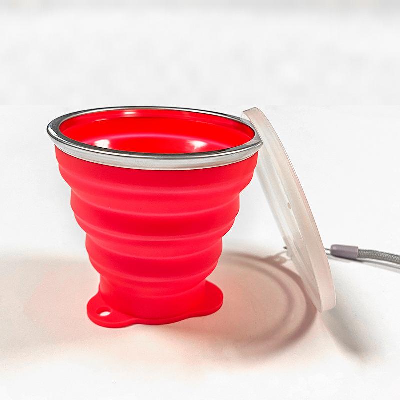 2025 Foldable Cup Retractable Silicone Folding Water Bottle Portable Personal Cup 180ml Multi-color 8