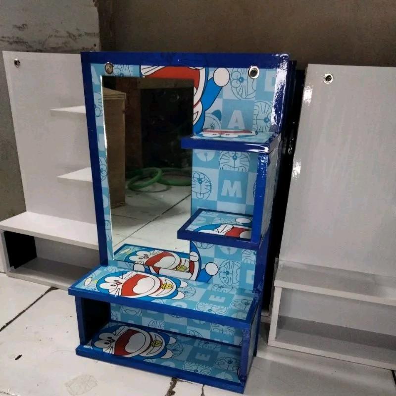 Rak kosmetik cermin rak minimalis dinding Putih 3