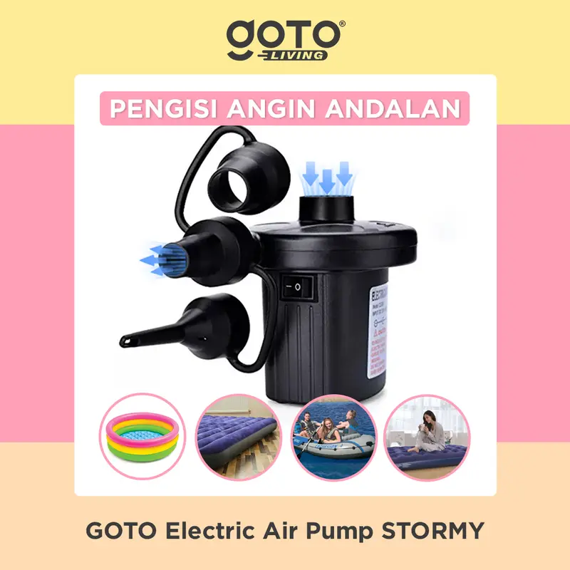 Goto [COD] Stormy Pompa Angin Listrik Kolam Renang Kasur Elektrik Air Pump 0