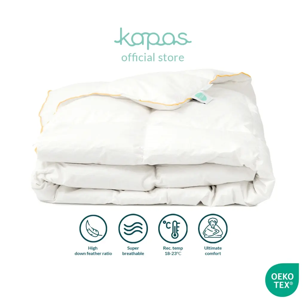 KAPAS LIVING | Down Duvet Insert | Comforter | Quilt | 80% Duck Down Filling | 5-star Hotel Specs