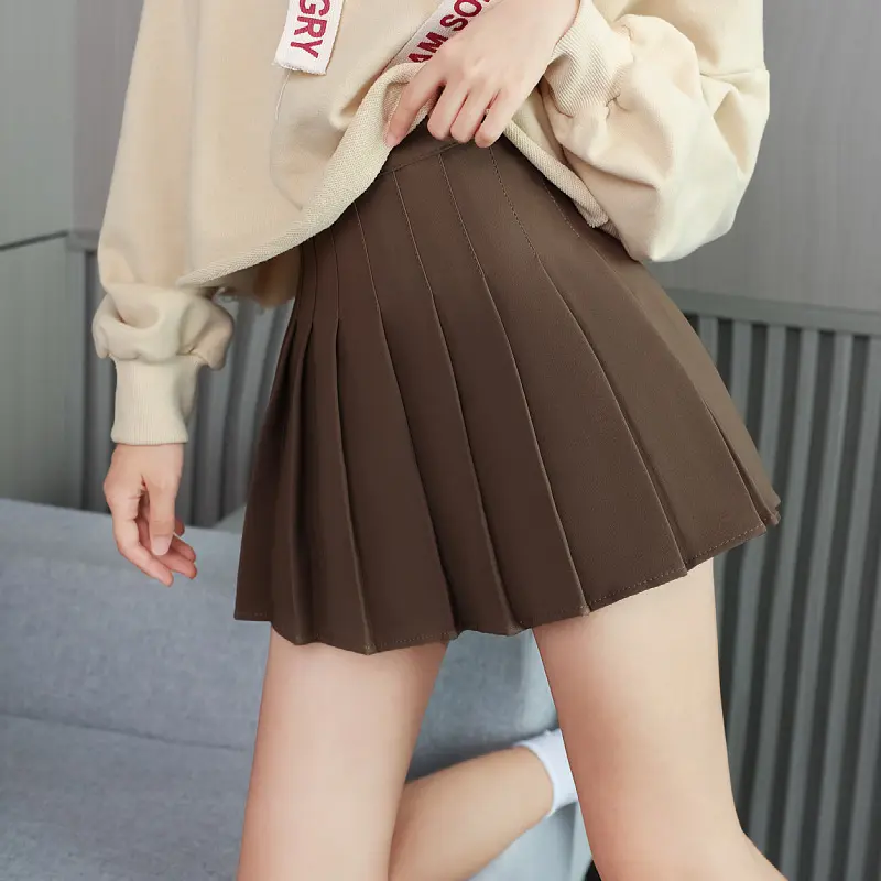 Chân Váy Xếp Ly, Dành Cho Nữ, Phong Cách Nhật Bản, Cạp Cao, Bó Sát, Váy Chữ A, Chống Lộ, Màu Trơn Chân Váy Thời Trang, Thích Hợp Cho Mùa Xuân Và Mùa Thu, 2023 Women