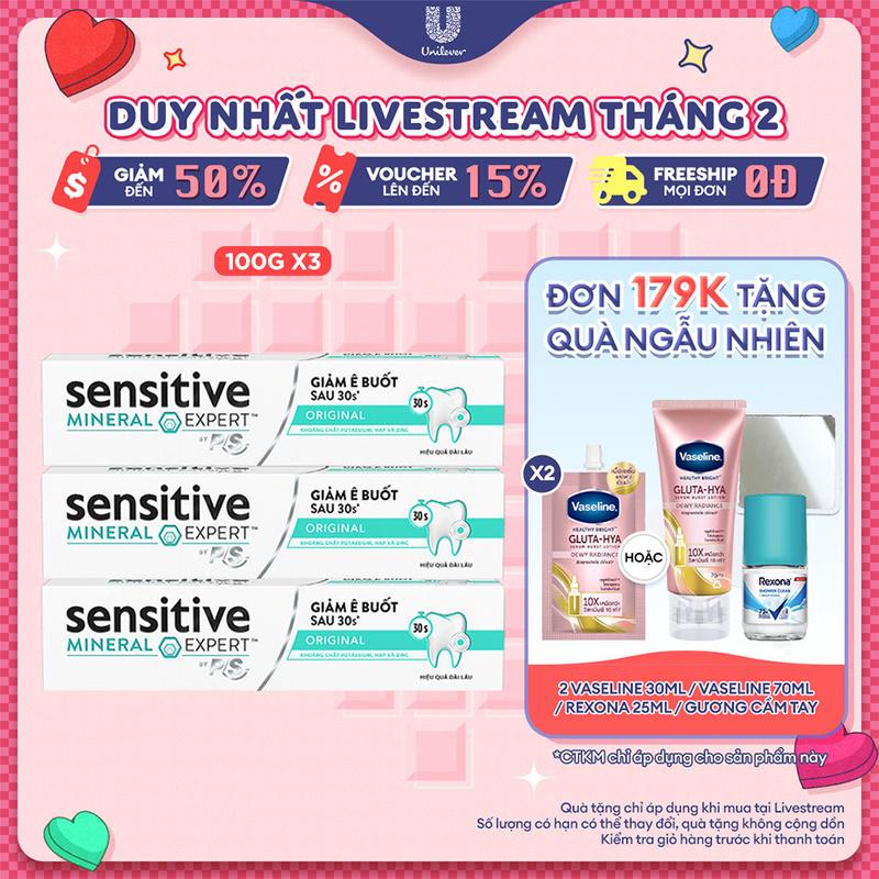 Combo 3 Kem đánh răng P/S Sensitive Expert Hỗ Trợ Trắng Răng, Giảm Ê Buốt 100g [1]
