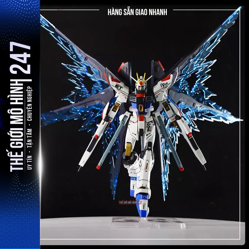 (Tặng Đế + Decal nước + Effect cánh) Mô Hình Lắp Ráp HG CE 201 Strike Freedom Fighter Revive + Wings of Light