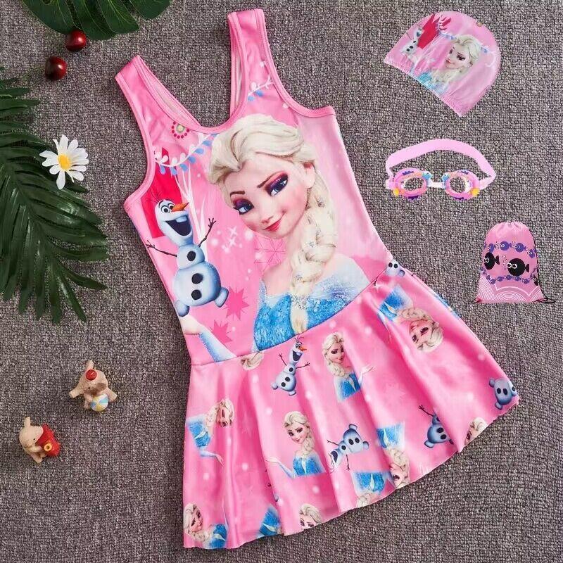 Snowyprincess Children's Swimsuit Girls' Quick-Drying One-Piece Medium and Big Children 2024 New Girls' Western Style Skirt Swimming Suit 4