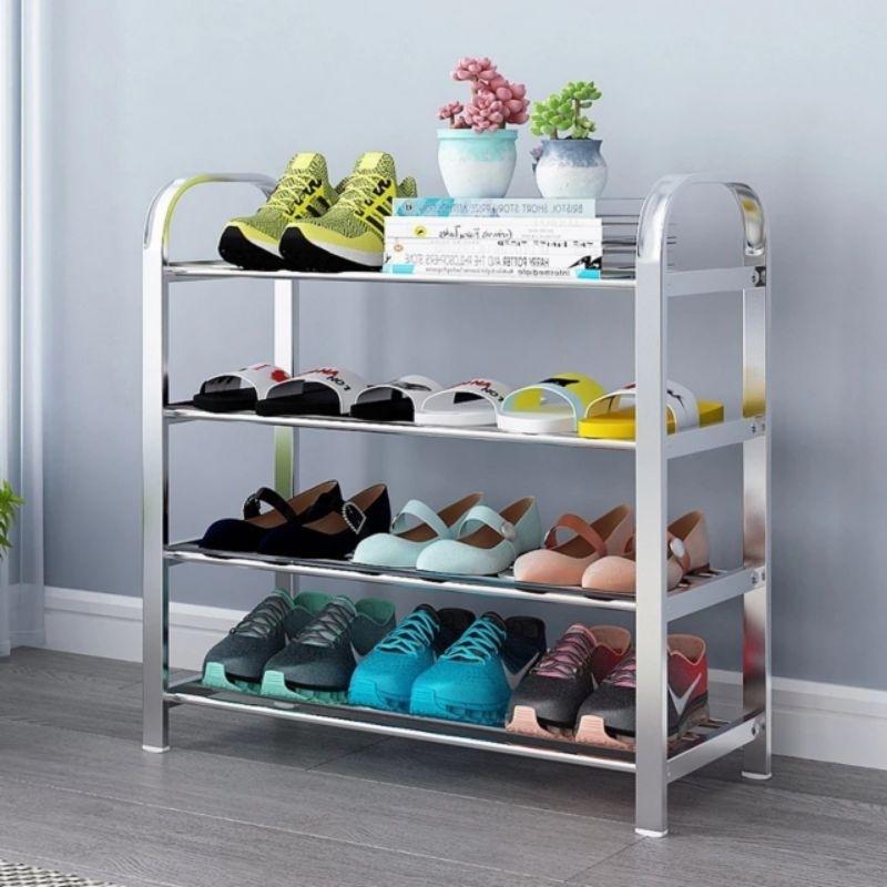 Kệ INOX 304 sắp xếp để giày dép để đồ 3-4-5 tầng. Giá để giày dép nhiều ngăn chất liệu inox 304