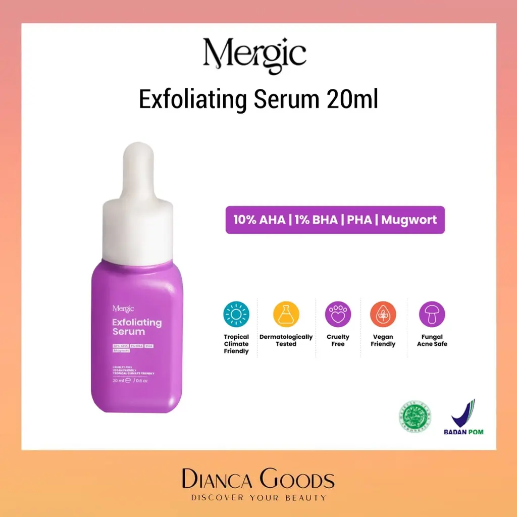 MERGIC Exfoliating Serum 20ml | Peeling wajah Serum Wajah Membersihkan Pori-Pori Bruntusan Kusam
