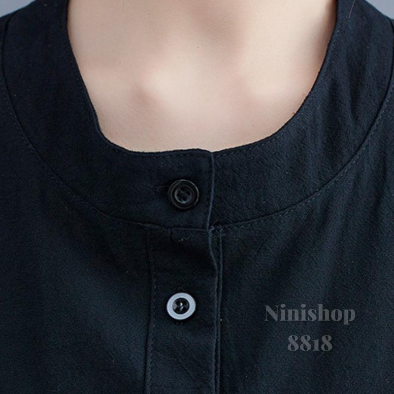 Baju Wanita Atasan Unnie Casual Korea Style/ Baju Atasan Polos Warna kancing/ Baju Linen Blouse Polos 4