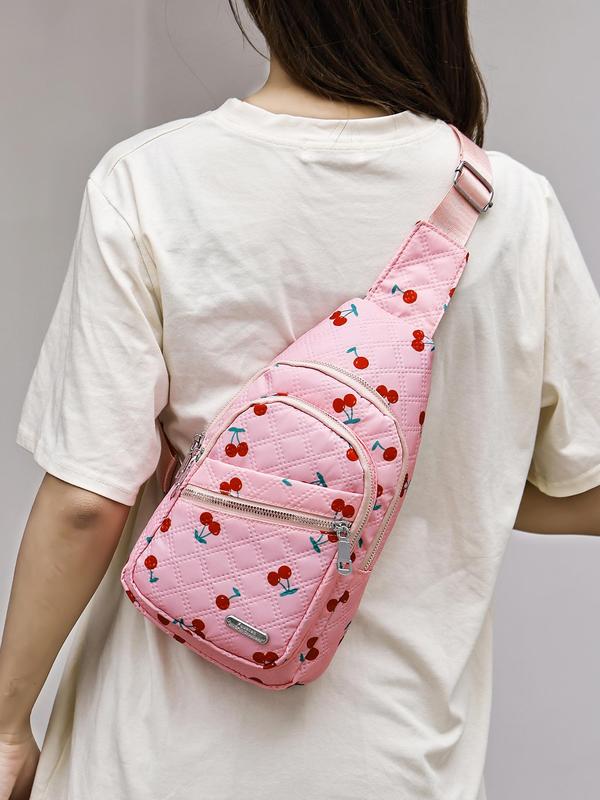 Women's Solid Color Quilted Fanny Pack, Fashionable Zipper Chest Bag for Daily Used, Casual Trendy Versatile High-quality Belt Bum Crossbody Bag, Sling Bag 4