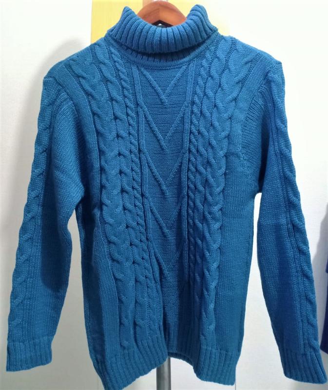 Turtleneck Sweater Dewasa Kerah Tinggi Motif Cable Knit Oversize 3