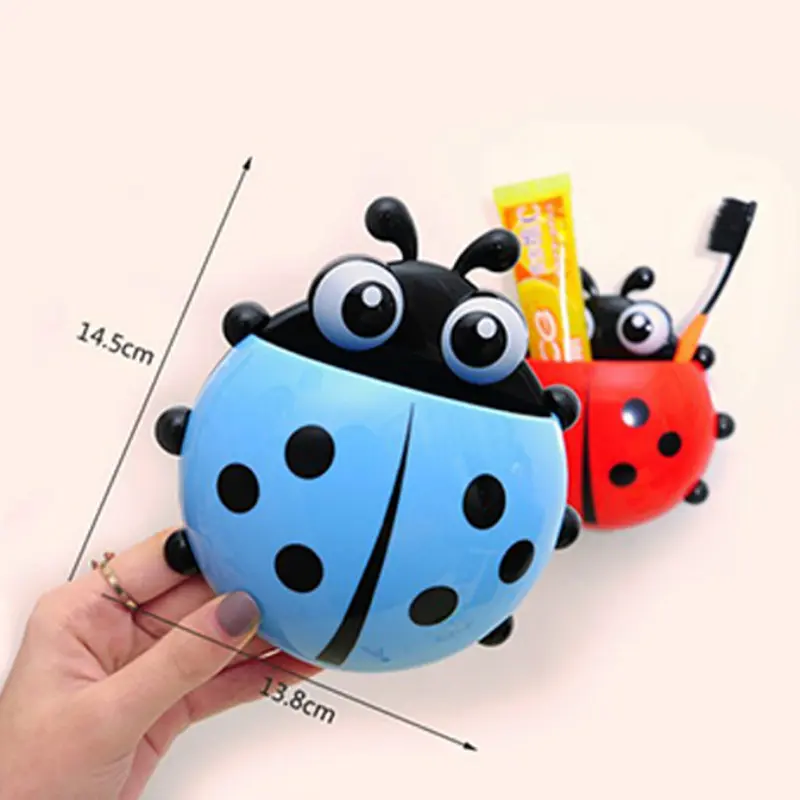 Giá Để Bàn Chải Đánh Răng Hình Bọ Răng, Dành Cho Trẻ Em Và Trẻ Sơ Sinh, Thiết Kế Động Vật Dễ Thương, 4 Màu Có Sẵn, Giá Để Kem Đánh Răng, Treo Tường, Cốc Hút, Giá Đựng Bàn Chải Đánh Răng, Bộ 4 Cái 5