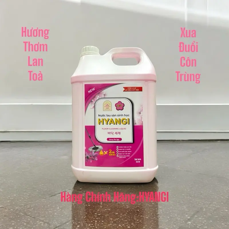 [can5lit+can10lit]Nước lau sàn HYANGI.Hương hoa lily.Đậm đặc,tiết kiệm.Hương thơm lan toả.Xua đuổi côn trùng.Chống trơn trượt.Hàng chính hãng. 1