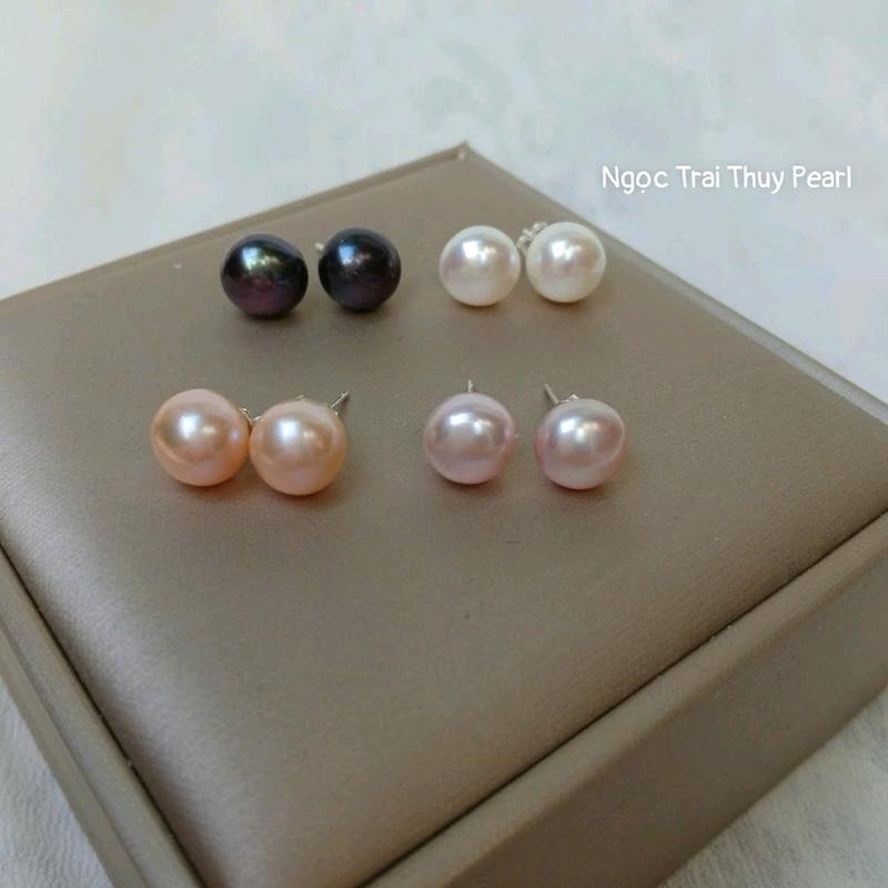 Bông tai nụ ngọc  trai size 9-10li ( loại xà cừ đẹp) 5