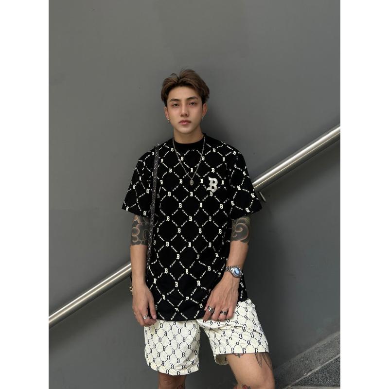 phong cách năng động ÁPhông Nam Nữ trắng Logo phong cách thể thao dễ phối đồ cho boy phố Menswear Cotton Cổ Tròn Unisex Áo 4