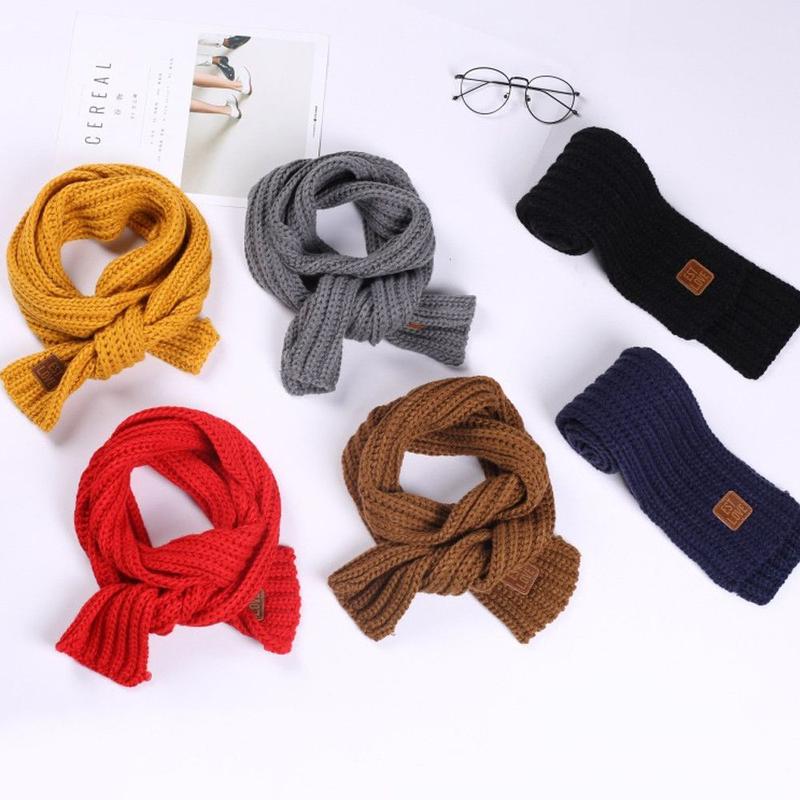Fashion Warm Kids Scarf Thick Outdoor Neck Warmer Cute Soft Knitted Scarf Baby Boys Girls 0