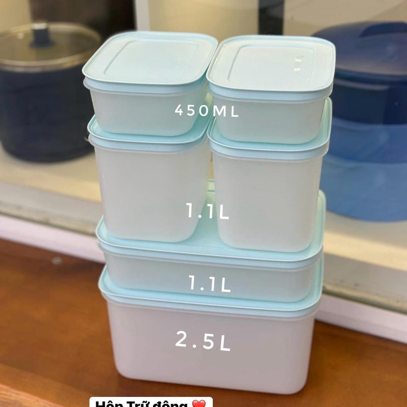 Set 6 hộp trữ đông dẻo/ trữ đông thân trong cao cấp Tupperware