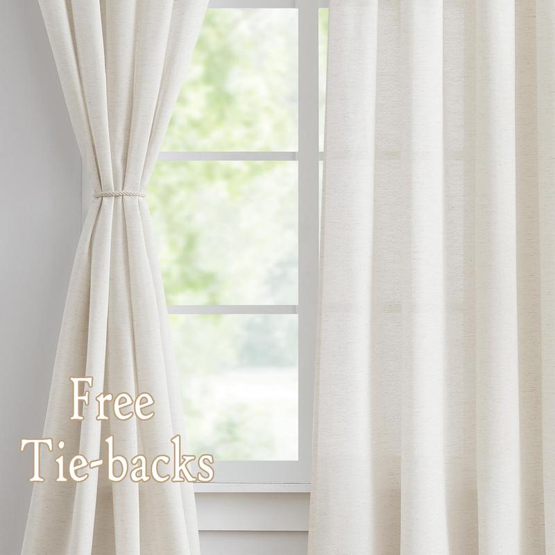 Solid Color Curtain, 2 Counts Minimalist Curtain Set for Room Decor, Dust-proof Window Curtain, Window Drapes for Home Living Room Bedroom, Home Decor 5