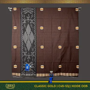 Sarung BHS Classic Gold Motif C45 SSJ Selvedge Jacquard  Bahan Mercerized Mix Halus dan Lembut [Garansi Original]