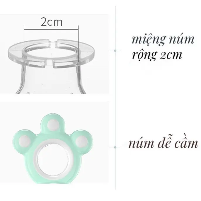 Túi nhai ăn dặm cho bé Misuta silicon cao cấp, không BPA, gồm 3 đầu nhai mềm mại bảo vệ nướu an toàn 4