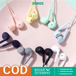 Earphone U19 Wire Handsfree Headphones Headset Macaron Extra Bass Mate Color - XOBOX