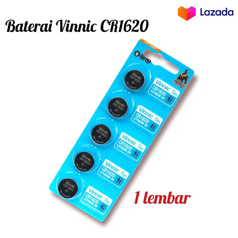 FELI WATCH STORE - Baterai CR1620 Lithium 3V Vinnic Original (1 lembar) - Battery / Batre Baterai Batu Remot Mobil CR1620 Sigra Calya Avanza Xenia Mobilio Brio Brv Jazz 1