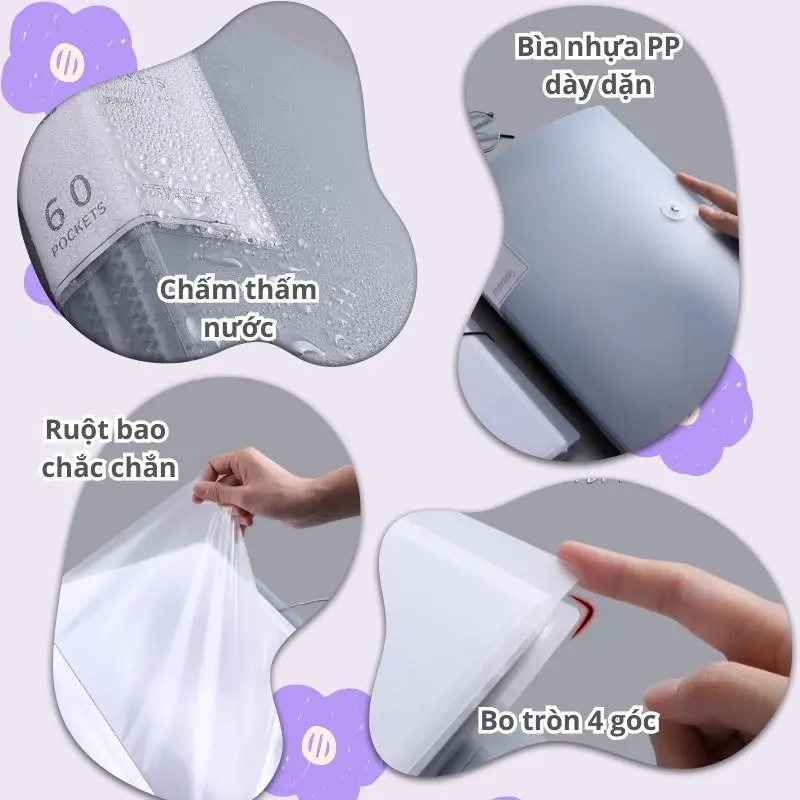 File đựng tài liệu A4 nhiều ngăn 40,60 lá, văn phòng phẩm, file lá đựng tài liệu văn phòng 5