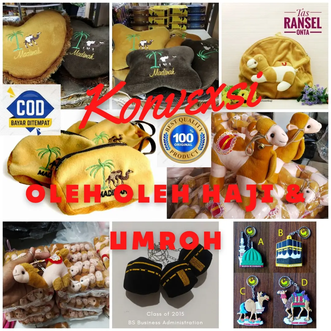 Gantungan Kunci Unta / OlehOleh Haji Umroh Hadiah Hampers Kain Hitam Kuning Tas