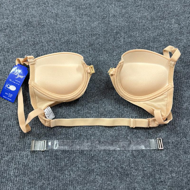 001 - Áo Ngực BoYa Trơn Cài Trước Mút Dày 5Cm Siêu Đẩy Siêu Nâng Tạo Khe - tặng kèm dây trong để mặc áo hở lưng Kem Bra Nhung