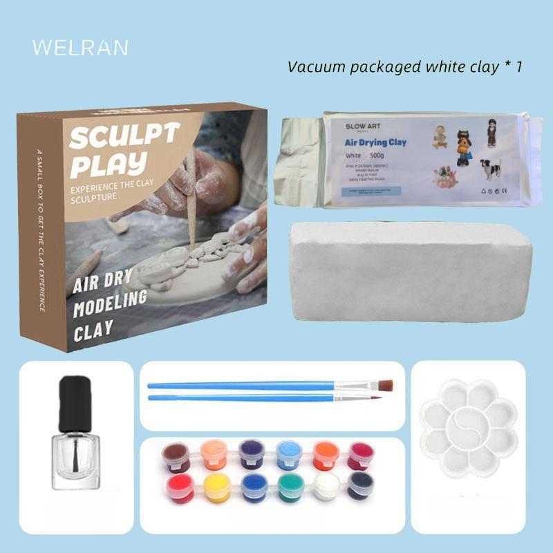 Product Introduction of Air Dry Modeling Clay Set, 1 Set Shaping DIY No-bake Air-drying Clay with Tools, Ceramic Sculpture Clay Set 0