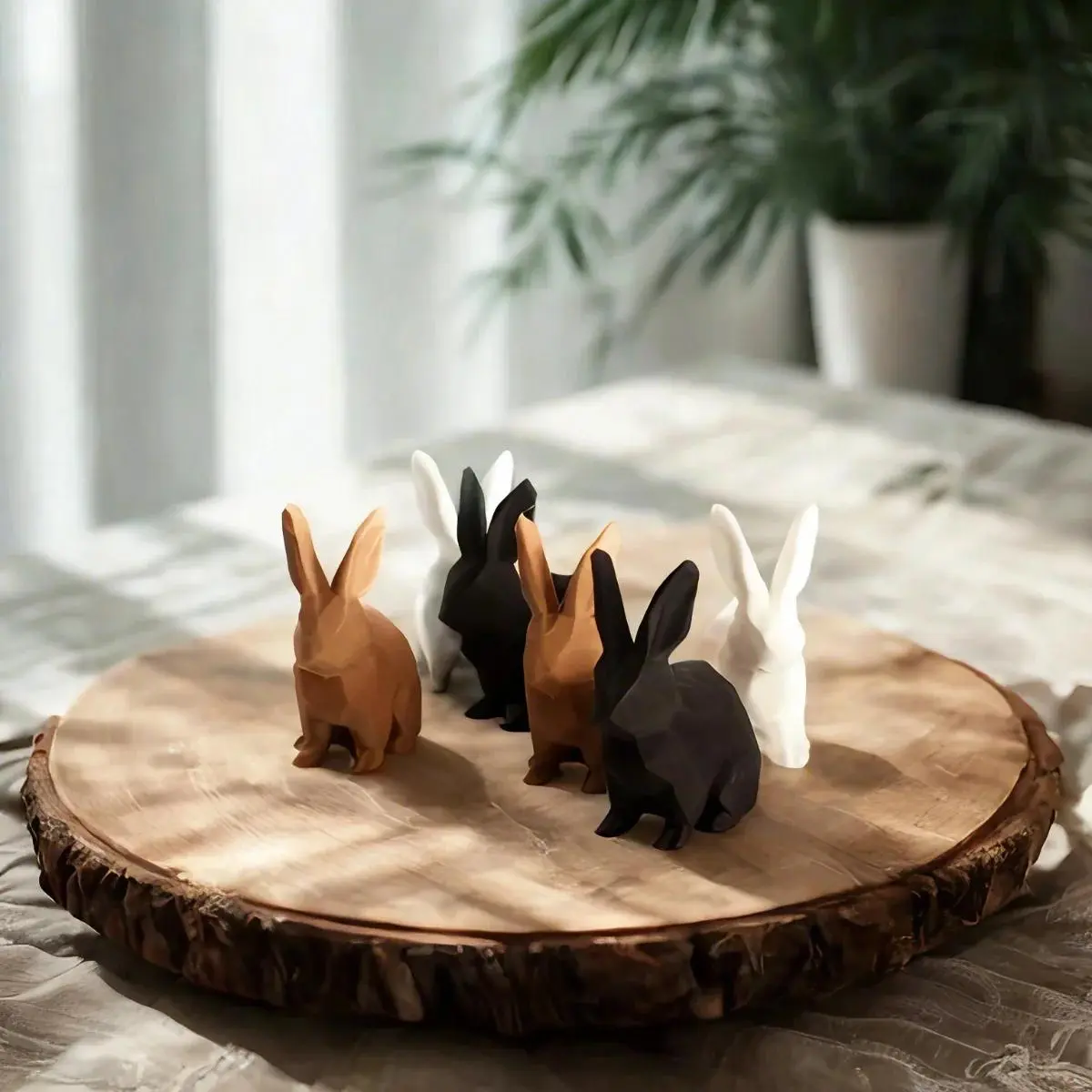 3D Printed Rabbit Decoration, 1 Count Cute Rabbit Ornament, Modern Desktop Decoration for Home Office Farmhouse School