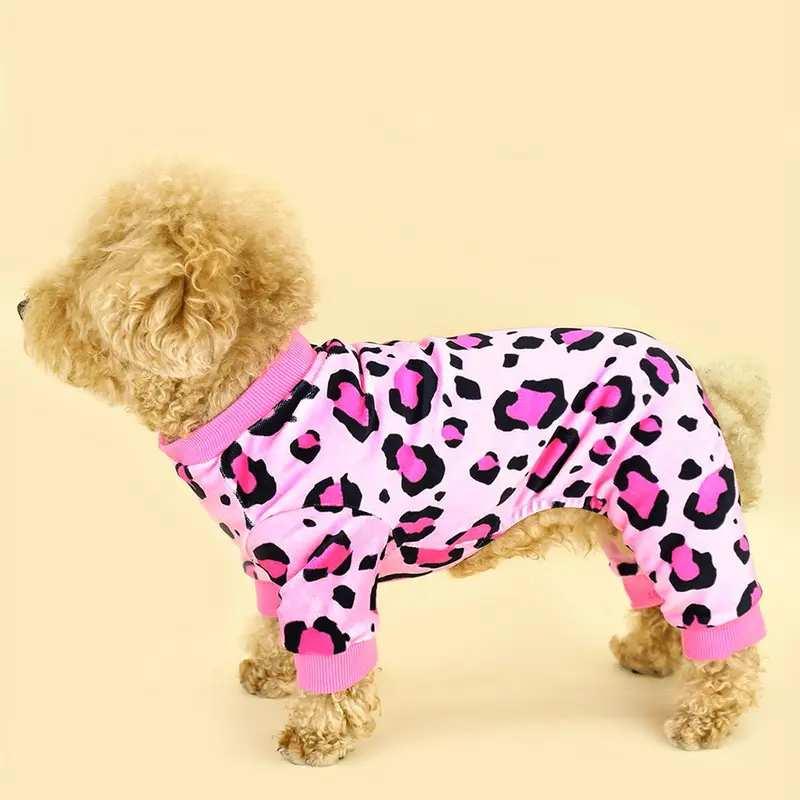 Leopard Print Dog Pajama, Fashionable Cozy Pet Clothes for Small Medium Large Dogs, Perfect Pet Clothes for Comfort and Style 5