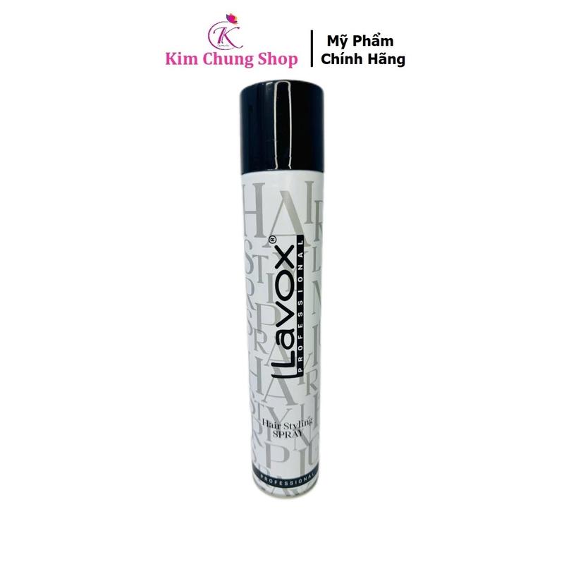   Chai 420ml  Gôm xịt tạo kiểu tóc Keo xịt giữ nếp tóc CỨNG Lavox  Chai nắp đen  