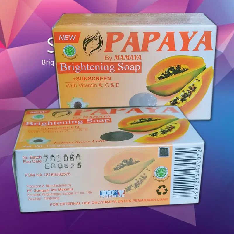 Sabun Papaya By Mamaya Sabun Pemutih Kulit Wajah Cerah Glowing 135 gram Tubuh Vitamin 1