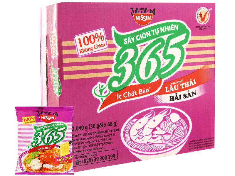 Mì Không Chiên Nissin 365 - 30 gói Thùng