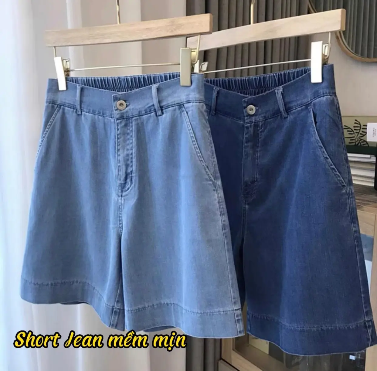 Quân jean giấy short trơn cạp cao 1 cúc co giãn cho nữ năng động M18 _Quần Áo Huyền Anh quần short  nữ teddy  short Women Pants