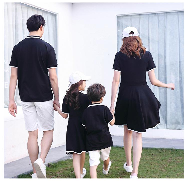 Product Introduction of Hi Mia's Shop | Spring and Summer New Internet Celebrity Parent-Child Dress Summer Classic Style Mother-Daughter Dress Short Sleeve Couple Suit 13