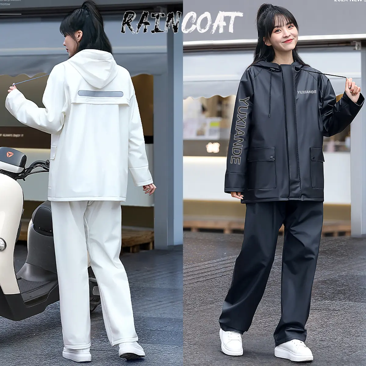Raincoat Split Raincoat Set Raincoat for Motorcycle Unisex Rain Coat with Brim kuromi  raincoat raincoat  motorcycle raincoat  benkia rubberized jacket