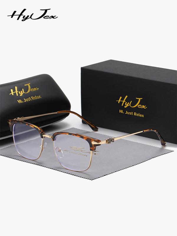 Blue Light Glasses Semi-rimless Browline Trendy Vintage Eyeglasses for Everyday Use, Specs Anti Blue Glasses for Women & Men, High Quality Eyeglasses for Party, Daily Clothing Decor, Perfect for Student Daily Use, Lightweight Stylish Trendy Eyewear