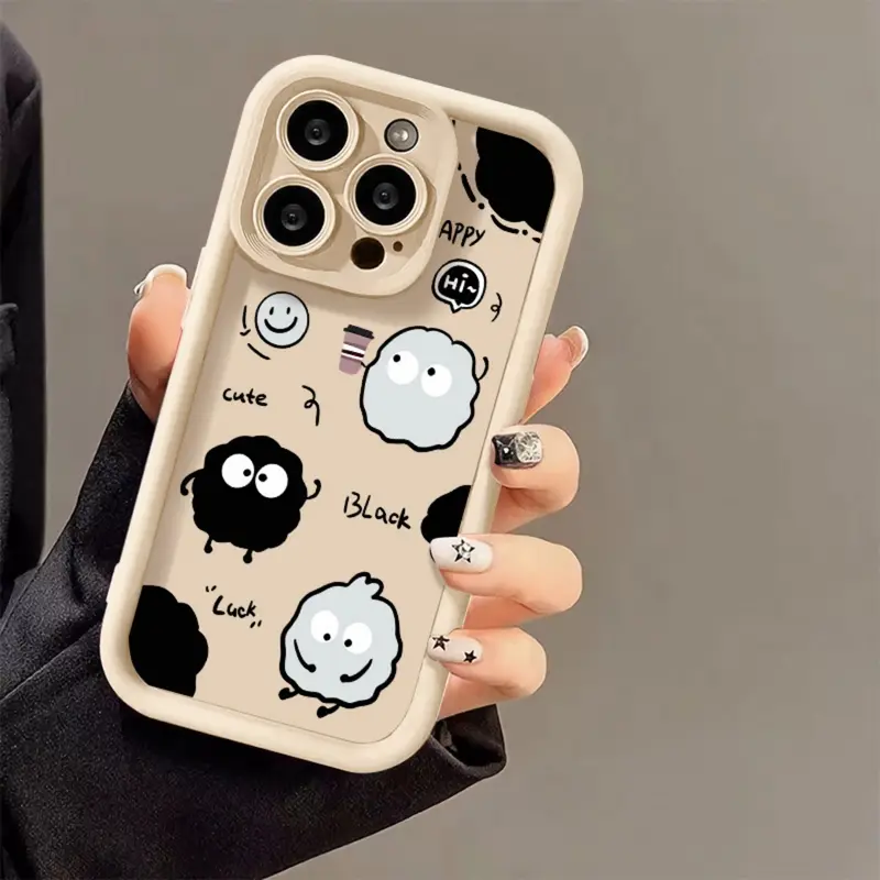 Ốp Điện Thoại Silicon Dày Than, Màu Macaroon, Cặp Đôi Hoạt Hình, Tương Thích Với IPhone 15 14 13 12 11 Pro Max 11 12 13 14 15 Pro XS Max X XR 7 8 Plus, Vỏ Bảo Vệ Máy Ảnh, Vỏ Chống Sốc 8