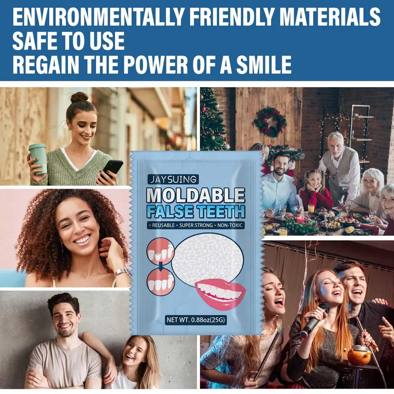 Solid Teeth Filler, 1 Box Daily Fake Teeth Filling, Teeth Filler for Cosplay Party, Dental Care Supplies for Men & Women 3