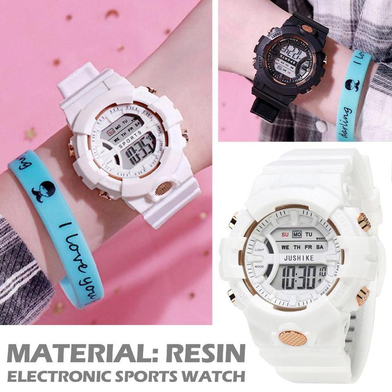 Đồng Hồ Thể Thao LED, Đồng Hồ Kỹ Thuật Số Điện Tử, Unisex Nữ, Thời Trang Đơn Giản Và Thường Ngày Thích Hợp Cho Học Sinh, P8O9 1