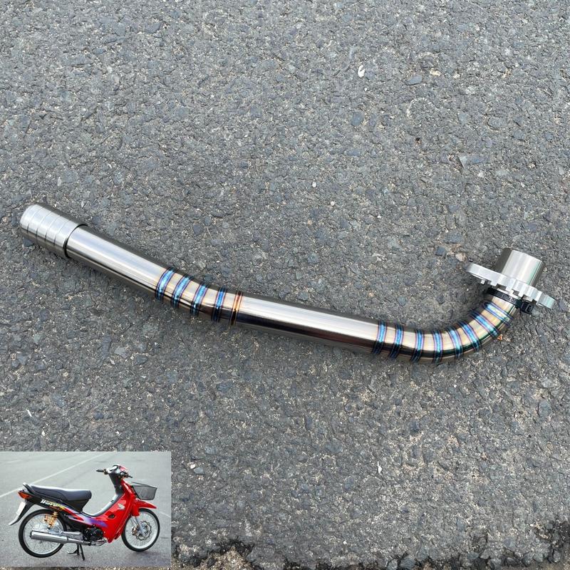 Cổ pô titan mối hàn sâu thái phôm zin gắn cho các dòng xe Wave Dream Cup 67 siêu bóng , siêu nét ( tặng kèm bát nhôm và khâu nối chống xì ) phụ kiện