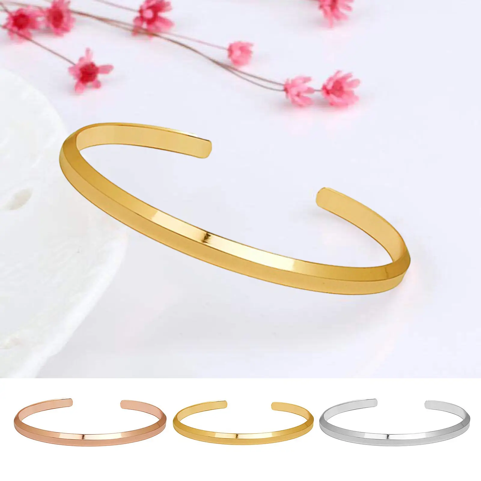 Wshoeo-Vòng Tay Kim Loại Hình Chữ C Đơn Giản Cho Cặp Đôi, Vòng Tay Mở Có Thể Điều Chỉnh, Hai Lớp Hình Học Không Đều, Trang Sức Thời Trang, Quà Tặng