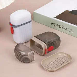 Senyum H1067 Tempat Kotak Sabun Portable Tahan Air Wadah Sabun Travel Anti Bocor Bahan Plastik Berkualitas Ukuran 11x6x4 cm Praktis untuk Kamar Mandi dan Travel