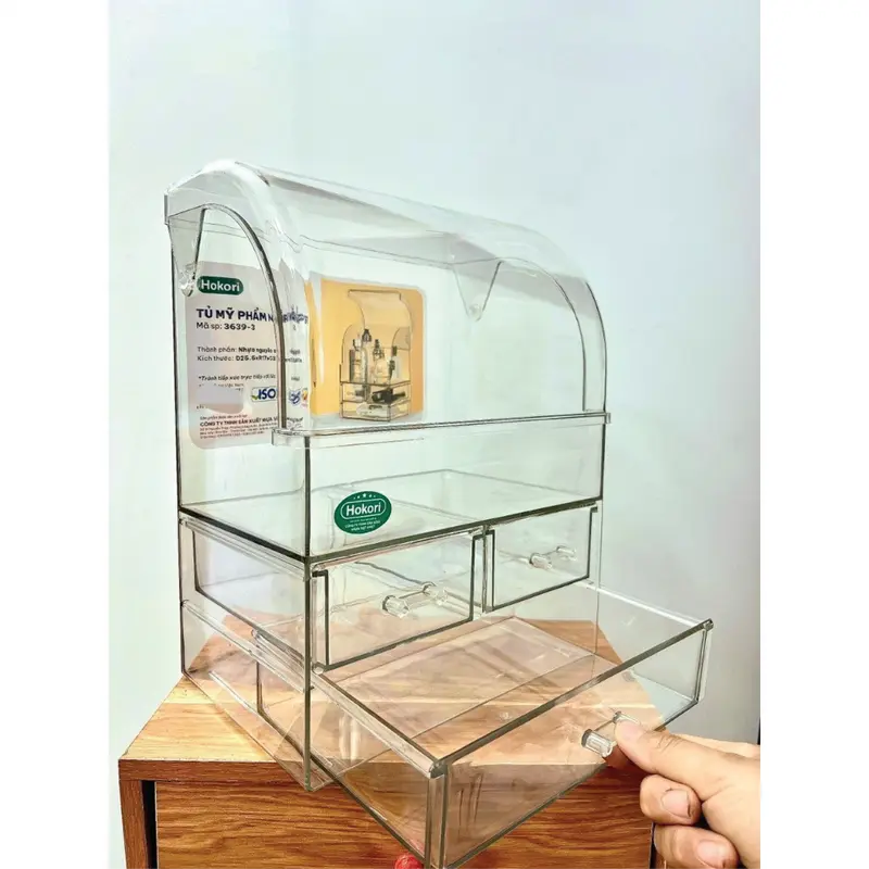 Tủ mỹ phẩm, tủ thuốc, đựng đồ trang sức 3 tầng cao cấp Hokori 3639-3 (Để bàn) 4