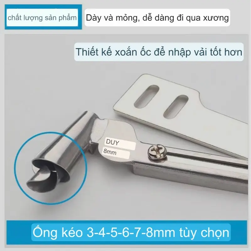 Cử cuốn lai cong, lai bầu qua mối nối cho máy công nghiệp 1 kim và máy gia đình 2