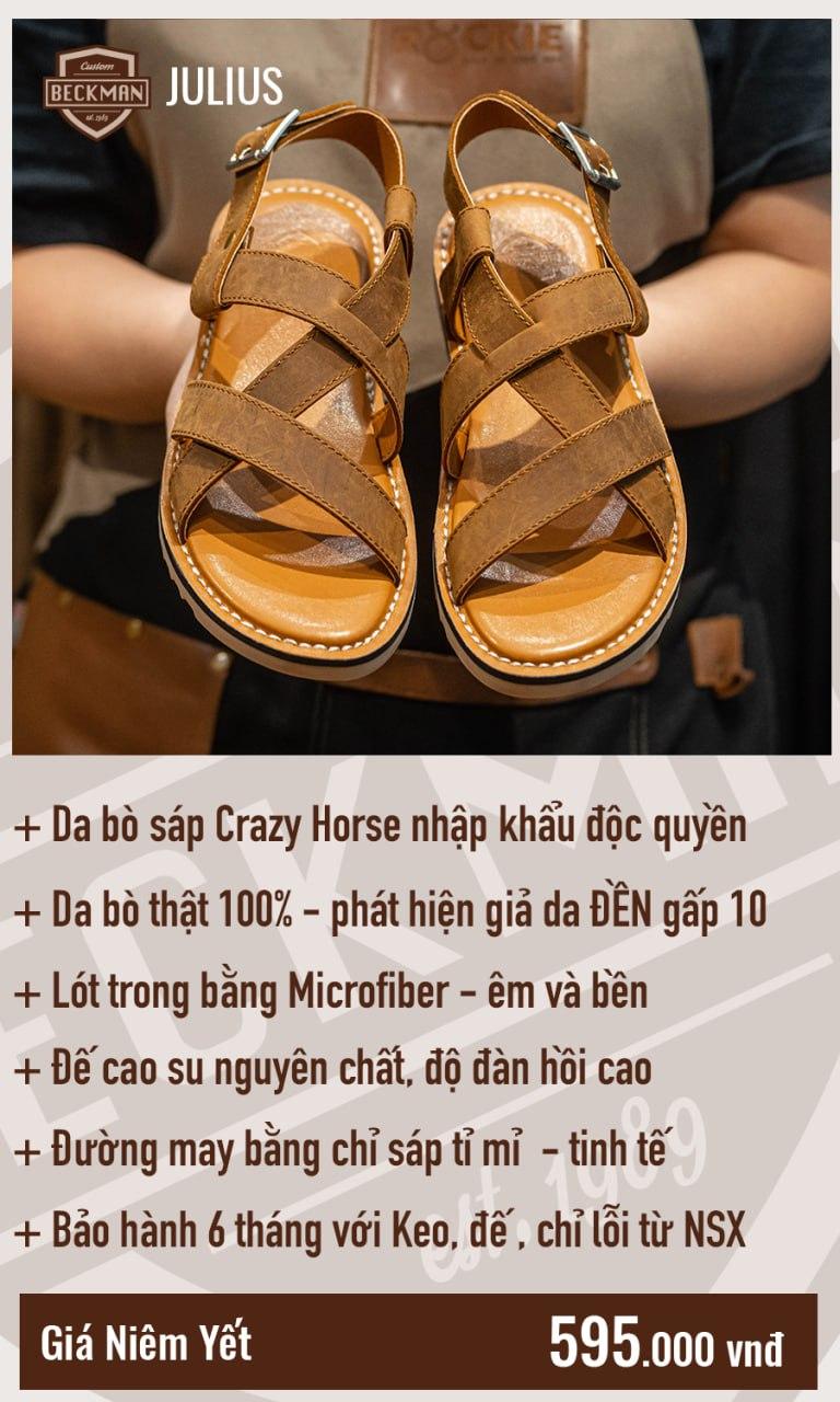 Product Introduction of Sandal nam da sáp Crazy Horse  Beckman Julius - SDTT01BO 3
